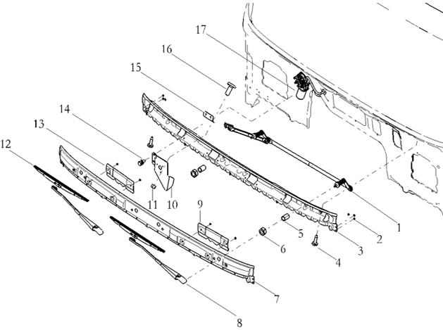 DZ14251150035,Wiper bracket outer plate X3000,濟(jì)南向前汽車(chē)配件有限公司