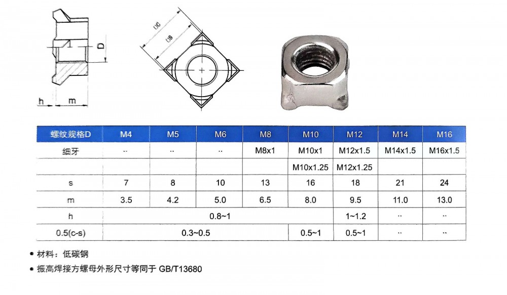 ,焊接螺母,上海振高汽車科技有限公司