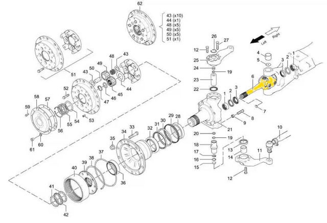 HD90009420228,Drive shaft (with differential lock),濟(jì)南向前汽車(chē)配件有限公司