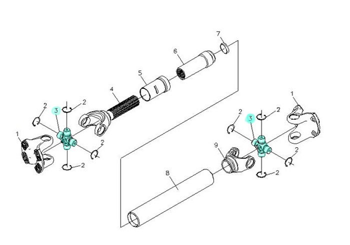 HWJ-3276-00,Φ57 Lengthening the universal joint,濟(jì)南向前汽車(chē)配件有限公司