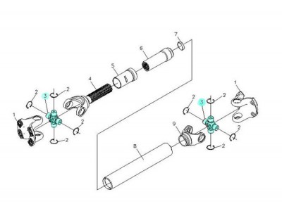 HWJ-3276-00,Φ57 Lengthening the universal joint,濟(jì)南向前汽車(chē)配件有限公司